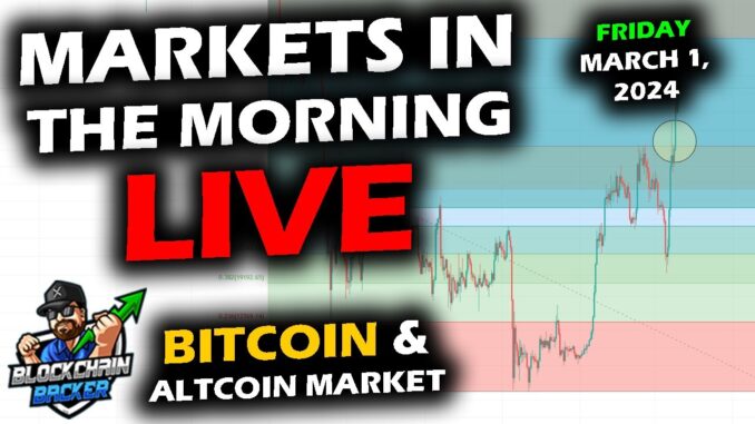 MARKETS in the MORNING, 3/1/2024, Bitcoin $62,600, Market Caps Retrace Levels, DXY 103, Gold Up