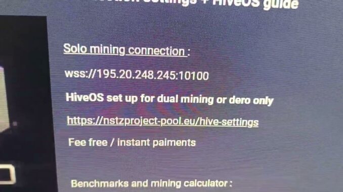 New DERO pool fee free + HIVE OS dual mining randomX guide