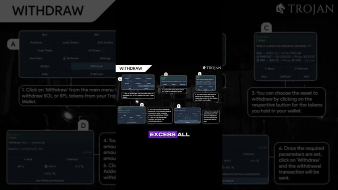 Trojan Withdraw #crypto #guide #ethereum #memecoin #solana #cryptocurrency #telegram #blockchain